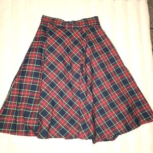 Modcloth Blue and Red Midi A-line Skirt